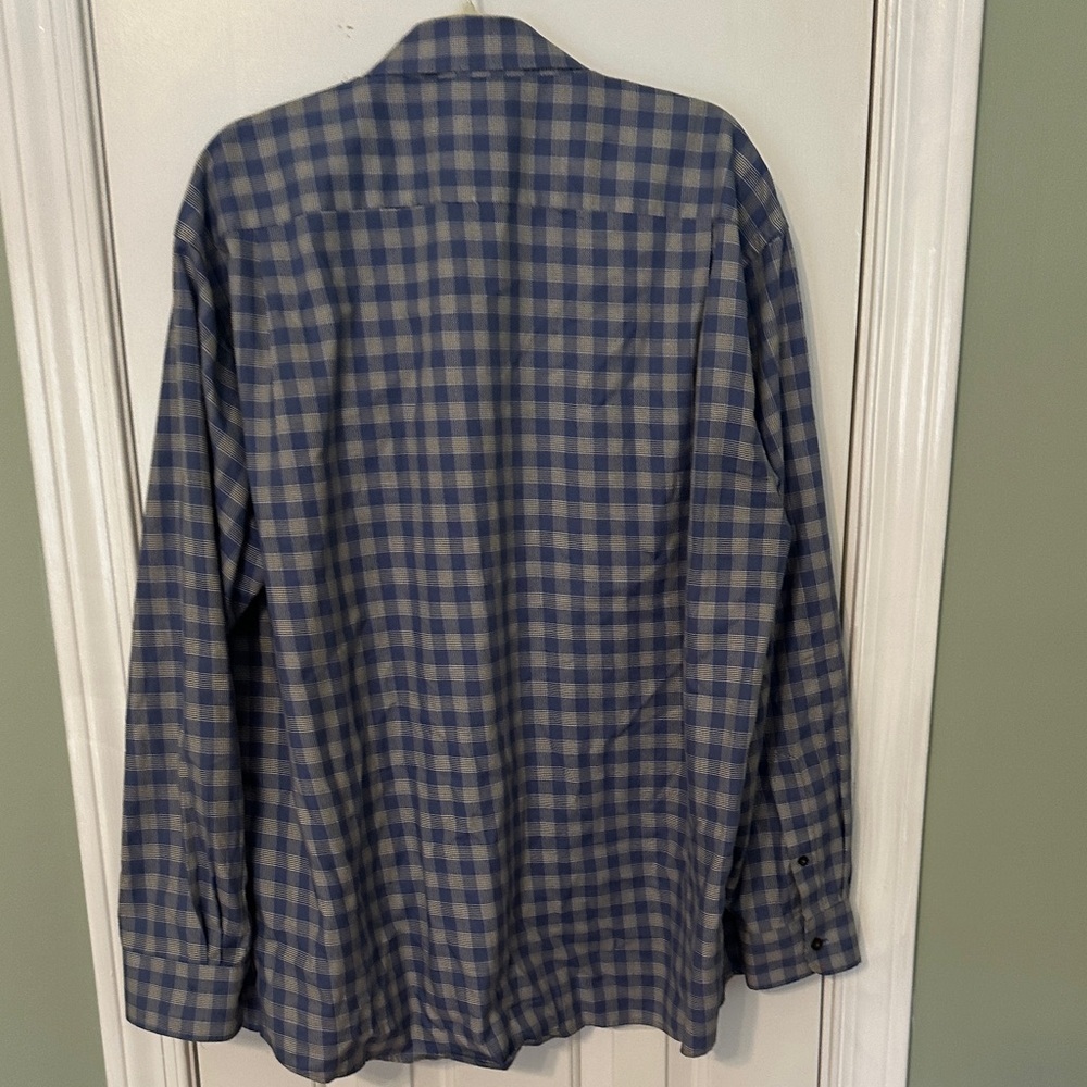 Jos. A. Bank Blue and White Plaid Shirt - Picture 4 of 5